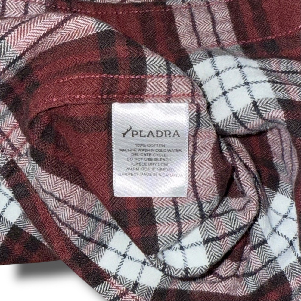 PLADRA Flannel Shirt Men Medium Plaid Long Sleeve Flip Cuff Button Up - Picture 4 of 4